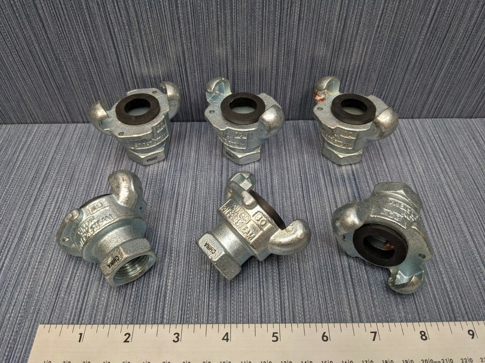 Lot of 6 Dixon Air King AM3 1/2″ NPT Female Coupler Iron & 6 Cotter Pins