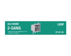 30 – 2-Gang Old Work Cut-In Electrical Switch / Outlet Box PVC Gray Fire Rated