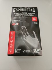 AMMEX Glove Works Nitrile Gloves, Black – XL (100 Pack).