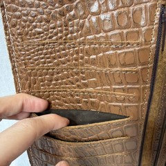 Planner Perfect Traveler’s Notebook Wallet w/ Purse Strap – Brown Alligator Skin