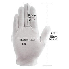 3 Pairs White Cotton Gloves Moisturizing SPA Eczema Work Liner Inspection