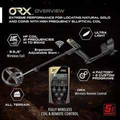XP ORX Metal Detector With 9″ Multi-Frequency Searchcoil FX02 Wired & WSAUDIO Wi
