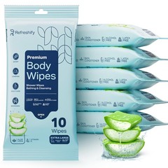 60 XL Shower Wipes – Body for Adults 1 Count (Pack of 60), White
