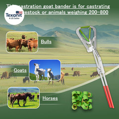 Extra Large Castration Banding Tool, Cattle Goat Bander with 24 Castration Bands