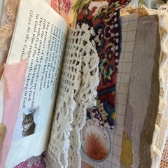 Junk Journal- Grungy, Textile Postcard