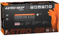 SAS Safety Astro-Grip Orange Nitrile Gloves, 7 mil Thick, 1000/Cs (M-2XL)