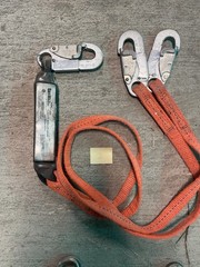 SafeWaze Fall Protection Safety Harness Double 6 Ft Shock Web Lanyards Orange