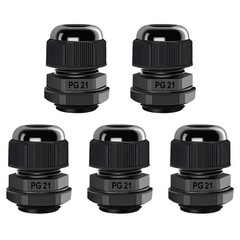 Cable Gland PG21 5 Packs IP68 Waterproof Nylon Cable Connectors with Locknut …