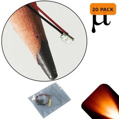 20 x 12v 0805 2012 Orange Amber Micro SMD LED Pre-Wired Light Soldered Leads 9v
