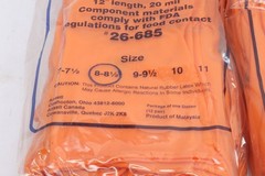 24 Pair of Ansell Gloves Tan Rubber unlined 12″ Length 20mil. Sz. 8, 26-685
