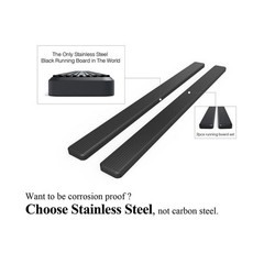 5 Inch Black Steel Running Boards 63 Inch Long Pair for Jeep Liberty 2002-2007