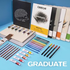 Canson Graduate Black Drawing Pad, Foldover, 11×14 inch, 20 Sheets | Artist Pape