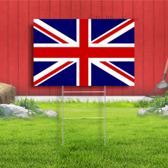 British Union Jack United Kingdom UK Flag Premium Yard Sign FAST USA SHIPPER