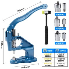 Heavy Duty Hand Press Grommet Machine Kit Eyelet Punch Tool for Banner Curtain