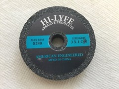 Hi-Lyfe Abrasives Grinding Wheels, 3″ x 1/2″ x 1/2″ C30 Silicon Carbide 3-Wheels