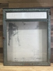 Vintage Large Safety First Supply Co Safety Bulletins Display Case Milk Glasstop