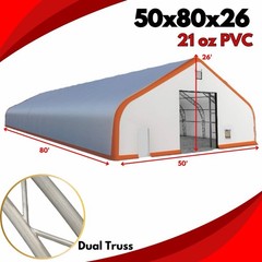 Hills Industrial Prefab Building Shelter Dual Truss PVC 50x80x26 ft