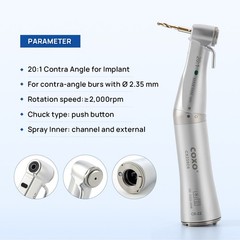 COXO Dental Implantation System With 20:1 Fiber Optic Contra Angle Handpiec