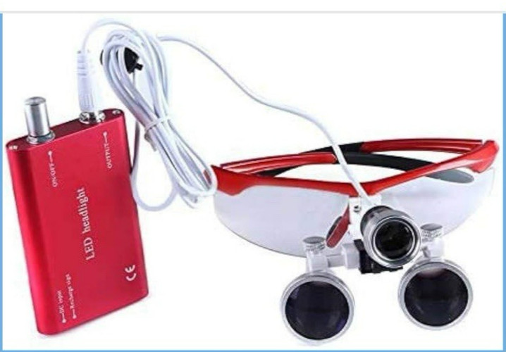 Magnifying Loupe with LED Headlight and Power Supply for Dentistry Jewelry