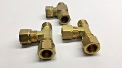 Fitting 71CM06X04 Brass Running Tee 3/8″ Tubes x 1/4″ Pipe (Pack of 3) 711X6X4