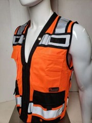 Safety vest orange with Tablet Pocket
