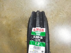 TWO New 5.50-16 Samson F-2 Tri-Rib Front Tractor Tires WITH Tubes 4 ply 3 Rib