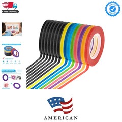 15 Rolls Thin 1/8 Inch 3mm Whiteboard Tape, Low-Tack Paper Pinstripe Art Grid…