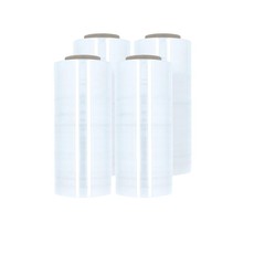 18″ x 1500′ 80 Gauge Stretch 3″Core Blown Hand Film Stretch Wrap Clear 8 Rolls