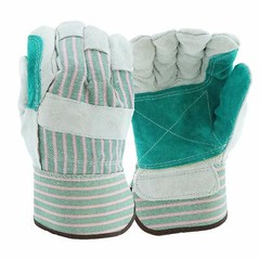 12 PAIR DOUBLE PALM SHOULDER SPLIT LEATHER WORK GLOVES SIZE LARGE
