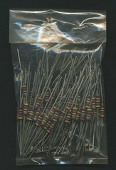 NOS Vintage Sealed Bag of 100 pcs Carbon Composition Resistors 1/2 W 470K Ohm 5%
