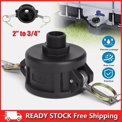275 330 Gallon IBC Tote Tank Drain Adapter 2″Cam Lock for Garden Hose 3/4″ New