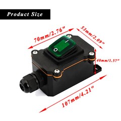 4Pin Inline Cord Rocker Switch DC 12V-24V IP66 Waterproof Power Toggle Switch