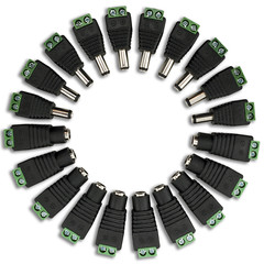 Pack of 10 Male/Female 12V DC Power Connectors 5.5mm Jack by SatelliteSale