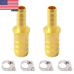 Brass Hose Barb Reducer, 3/8″ to 1/4″ Hose ID, Reducing Barbed Coupler (Pack of