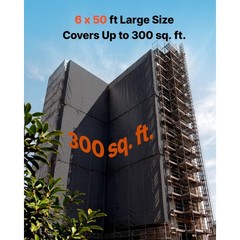 Uimoso 10 Mil Plastic Sheeting Roll 6×50 ft Durable Polyethylene Black/White