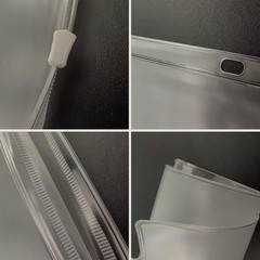 15Pack 3 Holes Clear PVC Zipper Binder Pocket Insert Pages 8.5″x11″ Storage Bags