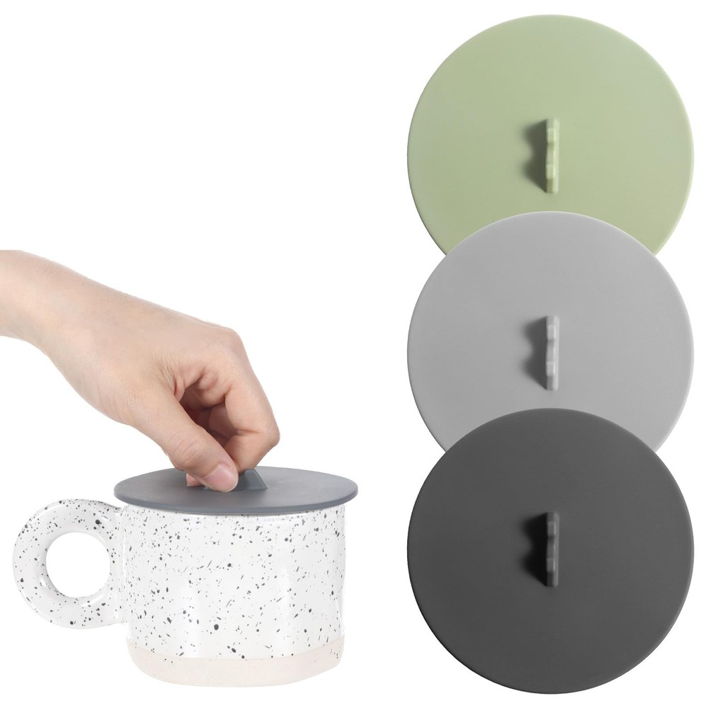 3 Pcs Mug Cover Silicone Coffee Cup Lid Coffee Cup Covers AntiDust Airtight S…
