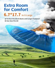 Heavy Duty Disposable Shoe Covers – XL Waterproof Non-Slip Booties, 100 Pack
