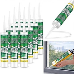 12 Pack Clear Silicone Caulk 10.1 oz – Waterproof Adhesive for Home, RV, Auto, B