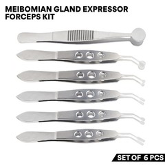 6 Pcs Meibomian Gland Expressor Forceps Kit Ophthalmic Instruments German Grade