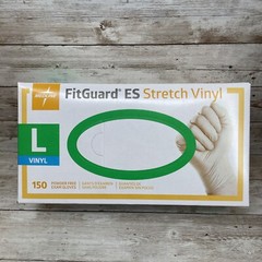 *6 BOXES* MEDLINE FITGUARD ES Stretch Vinyl Exam Gloves Size: LARGE, EXP: 10/24