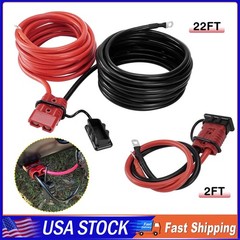 24 FT Quick Disconnect Winch Power Cable, 4 Gauge 4 AWG Wiring For Winch Trailer