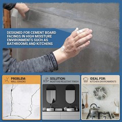 Innconee 150 ft x 4 Inch Cement Board Joint Tape Self Adhesive Durable Gray F