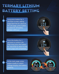 Battery Capacity Voltage Meter, 12V 24V 48V 60V 84V IP68 Waterproof LCD Battery