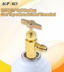 Brass R1234YF Can Tap with Self-Sealing Valve and Safety Check Feature