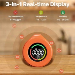 MOES Portable Carbon Monoxide Detector Temp/Humi/CO Sensor Alarm Outdoor/Indoor