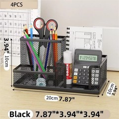 Mesh Desk Organizer Office Supplies Caddy Pencil Holder Storage Basket 3 Slot
