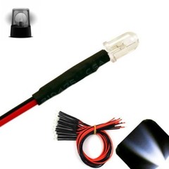 5 x LED Pre wired 12v 5mm Cool Clear White Flashing Blinking Strobe LEDs 9v 6v