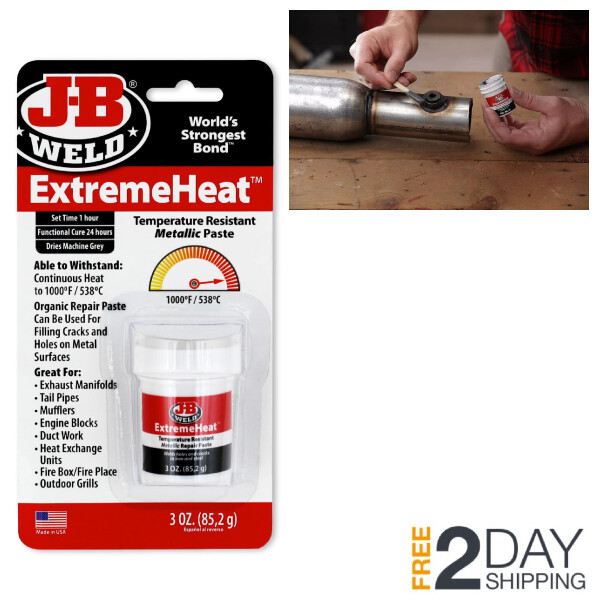 J-B Weld ExtremeHeat Metal Repair Paste 1000°F Exhaust Muffler Crack Fix 3oz