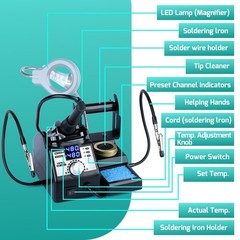 YIHUA 926LED-IV 60W Dual Digital Soldering Station Kit PID-Temperaturregelung